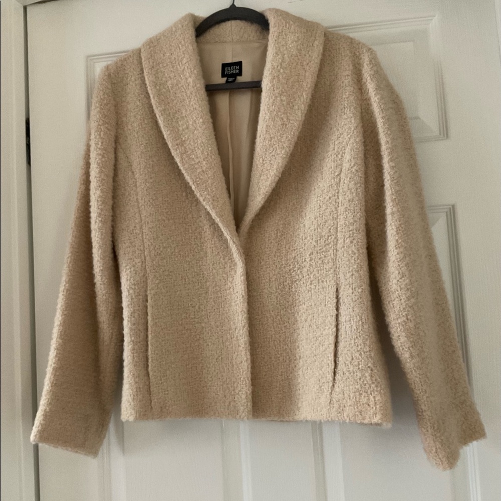 Ivory boucle blazer ,M,by Eileen Fisher